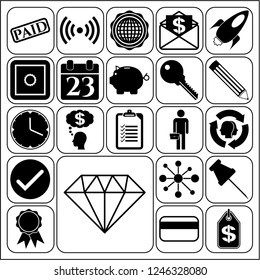 Set of 22 business high quality icons. Collection. Amazing desing. Vector Illustration.