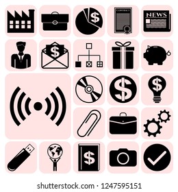 Set of 22 business high quality icons. Collection. Amazing desing. Vector Illustration.