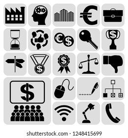 Set of 22 business high quality icons. Collection. Detailed design. Vector Illustration.