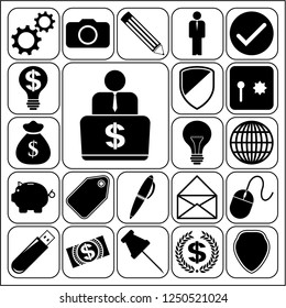 Set of 22 business high quality icons. Collection. Detailed design. Vector Illustration.