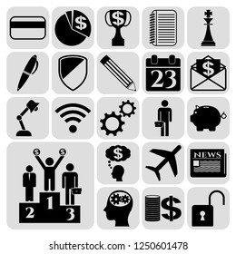 Set of 22 business high quality symbols. Collection. Amazing desing. Vector Illustration.