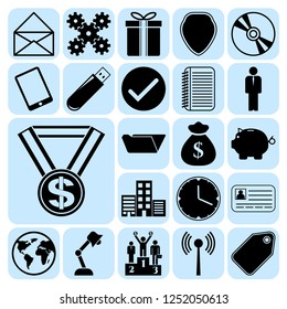 Set of 22 business high quality icons. Collection. Amazing desing. Vector Illustration.