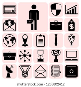 Set of 22 business high quality icons. Collection. Amazing desing. Vector Illustration.