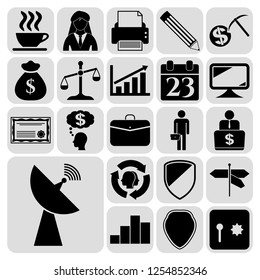 Set of 22 business high quality icons. Collection. Flat design. Vector Illustration.