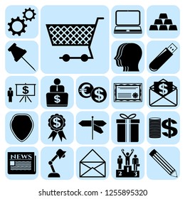 Set of 22 business high quality symbols. Collection. Amazing desing. Vector Illustration.