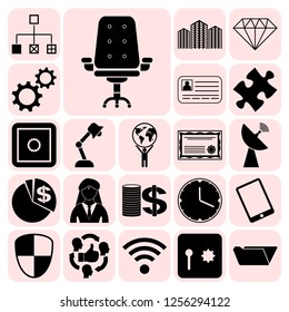 Set of 22 business high quality symbols. Collection. Detailed design. Vector Illustration.