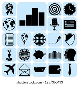Set of 22 business high quality symbols or icons. Collection. Amazing desing. Vector Illustration.