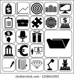 Set of 22 business high quality icons. Collection. Amazing desing. Vector Illustration.