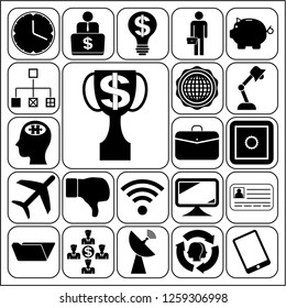 Set of 22 business high quality icons. Collection. Flat design. Vector Illustration.