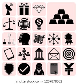 Set of 22 business high quality icons. Collection. Amazing desing. Vector Illustration.