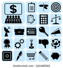 Set of 22 business high quality symbols. Collection. Detailed design. Vector Illustration.