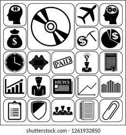 Set of 22 business high quality icons. Collection. Amazing desing. Vector Illustration.