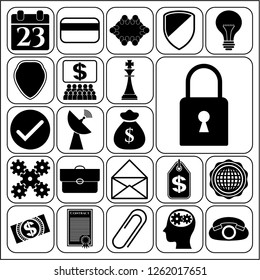 Set of 22 business high quality icons. Collection. Detailed design. Vector Illustration.