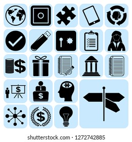Set of 22 business high quality symbols. Collection. Detailed design. Vector Illustration.