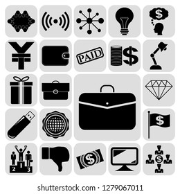 Set of 22 business high quality icons. Collection. Detailed design. Vector Illustration.