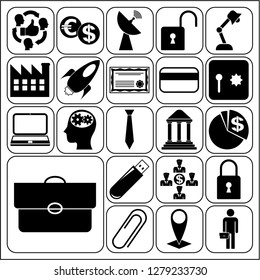 Set of 22 business high quality symbols or icons. Collection. Amazing desing. Vector Illustration.