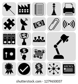 Set of 22 business high quality symbols. Collection. Flat design. Vector Illustration.