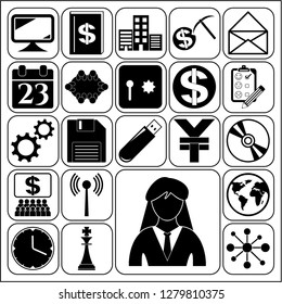 Set of 22 business high quality icons. Collection. Amazing desing. Vector Illustration.