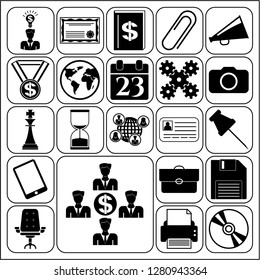 Set of 22 business high quality icons. Collection. Flat design. Vector Illustration.