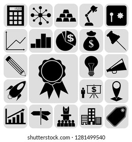 Set of 22 business high quality symbols. Collection. Detailed design. Vector Illustration.