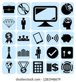 Set of 22 business high quality icons. Collection. Detailed design. Vector Illustration.