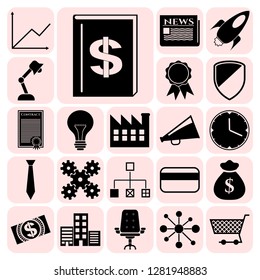 Set of 22 business high quality icons. Collection. Amazing desing. Vector Illustration.