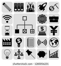 Set of 22 business high quality symbols or icons. Collection. Amazing desing. Vector Illustration.