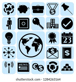 Set of 22 business high quality icons. Collection. Amazing desing. Vector Illustration.