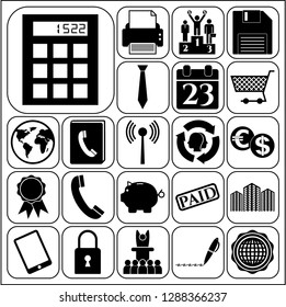 Set of 22 business high quality icons or symbols. Collection. Amazing desing. Vector Illustration.