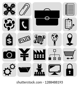 Set of 22 business high quality icons. Collection. Detailed design. Vector Illustration.