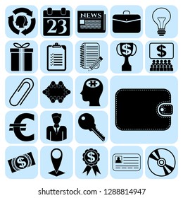 Set of 22 business high quality icons. Collection. Amazing desing. Vector Illustration.