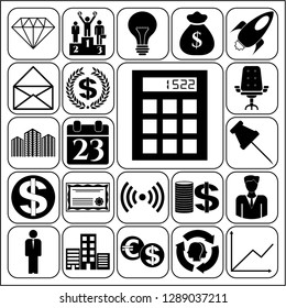 Set of 22 business high quality symbols. Collection. Amazing desing. Vector Illustration.