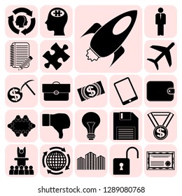 Set of 22 business high quality icons. Collection. Detailed design. Vector Illustration.