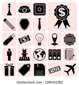 Set of 22 business high quality icons. Collection. Amazing desing. Vector Illustration.