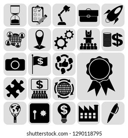 Set of 22 business high quality symbols. Collection. Amazing desing. Vector Illustration.