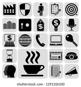 Set of 22 business high quality symbols. Collection. Detailed design. Vector Illustration.