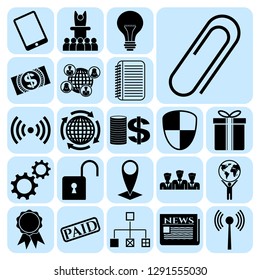 Set of 22 business high quality icons. Collection. Detailed design. Vector Illustration.