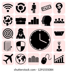 Set of 22 business high quality icons. Collection. Detailed design. Vector Illustration.