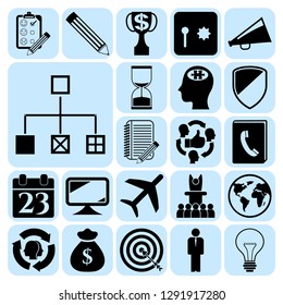 Set of 22 business high quality symbols. Collection. Amazing desing. Vector Illustration.