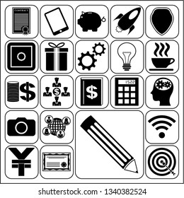 Set of 22 business high quality icons. Collection. Amazing desing. Vector Illustration.