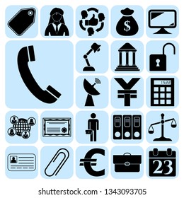 Set of 22 business high quality symbols. Collection. Detailed design. Vector Illustration.