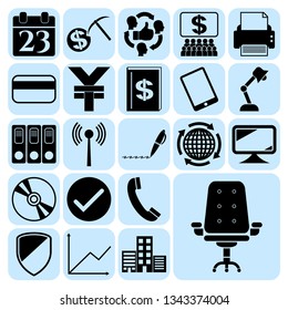 Set of 22 business high quality icons. Collection. Amazing desing. Vector Illustration.