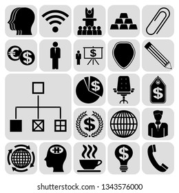 Set of 22 business high quality icons. Collection. Flat design. Vector Illustration.