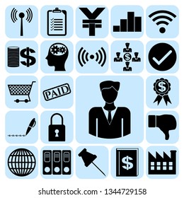 Set of 22 business high quality symbols. Collection. Detailed design. Vector Illustration.