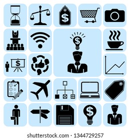 Set of 22 business high quality symbols. Collection. Amazing desing. Vector Illustration.