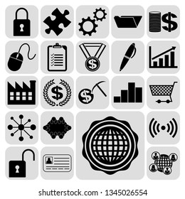 Set of 22 business high quality icons. Collection. Detailed design. Vector Illustration.