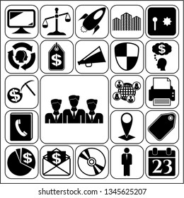 Set of 22 business high quality symbols or icons. Collection. Amazing desing. Vector Illustration.