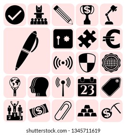 Set of 22 business high quality symbols. Collection. Amazing desing. Vector Illustration.