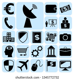 Set of 22 business high quality icons or symbols. Collection. Amazing desing. Vector Illustration.