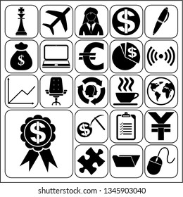 Set of 22 business high quality icons. Collection. Detailed design. Vector Illustration.